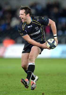 180115 - Ospreys v Northampton Saints - European Rugby Champions Cup -Dan Evans of Ospreys