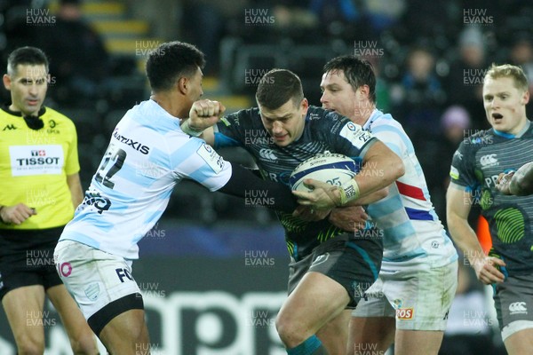 061219 - Ospreys v Racing 92 - European Rugby Champions Cup - Scott Williams of Ospreys is tackled by Ben Volavola of Racing92