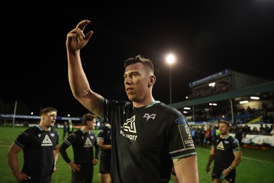 060424 - Ospreys v Sale Sharks - European Rugby Challenge Cup - Adam Beard of Ospreys at full time