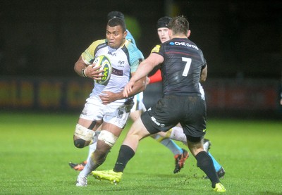 071114 - Ospreys v Saracens - LV= Cup -Ifereimi Boladau of Ospreys takes on Matt Hankin of Saracens