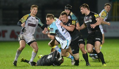 071114 - Ospreys v Saracens - LV= Cup -Hanno Dirksen of Ospreys finds a way through