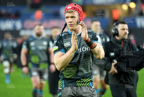 110120 - Ospreys v Saracens - European Rugby Champions Cup - Sam Cross of Ospreys at the end of the game