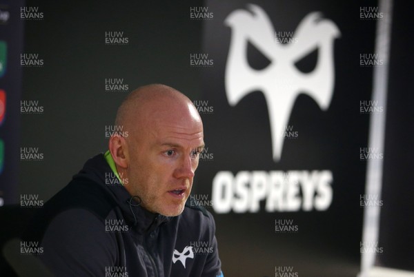 130118 - Ospreys v Saracens - European Rugby Champions Cup - Ospreys Head Coach Steve Tandy talks to the media