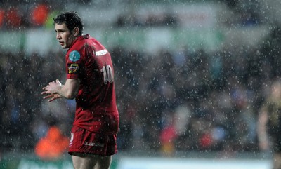 02.04.10 - Ospreys v Scarlets - Magners League - Stephen Jones of Scarlets looks on. 