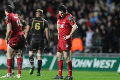 02.04.10 - Ospreys v Scarlets - Magners League - Stephen Jones of Scarlets looks dejected. 