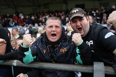 090526 - Ospreys v Scarlets - United Rugby Championship - Fans cheer on the Ospreys