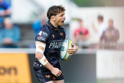 090526 - Ospreys v Scarlets - United Rugby Championship - Dan Edwards of Ospreys celebrates after scoring a try