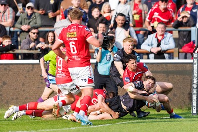 090526 - Ospreys v Scarlets - United Rugby Championship - Dan Edwards of Ospreys goes over for his second try of the match