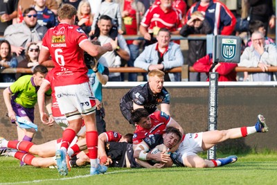 090526 - Ospreys v Scarlets - United Rugby Championship - Dan Edwards of Ospreys goes over for his second try of the match