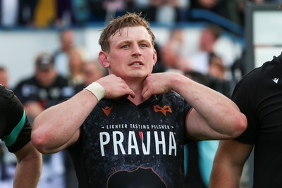 090526 - Ospreys v Scarlets - United Rugby Championship - Jac Morgan of Ospreys at the end of the match