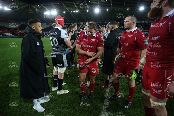 180519 - Ospreys v Scarlets - European Champions Cup Play off - Leigh Halfpenny of Scarlets at full time