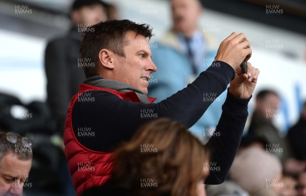 221218 - Ospreys v Scarlets - Guinness PRO14 - Incoming new Scarlets Head Coach Brad Mooar watches the game