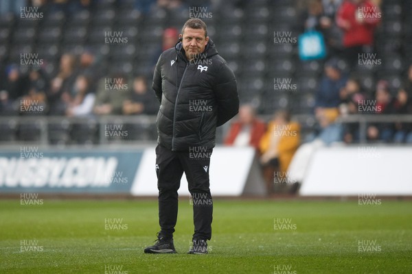 261123 - Ospreys v Scarlets - United Rugby Championship - Ospreys head coach Toby Booth during the warm up