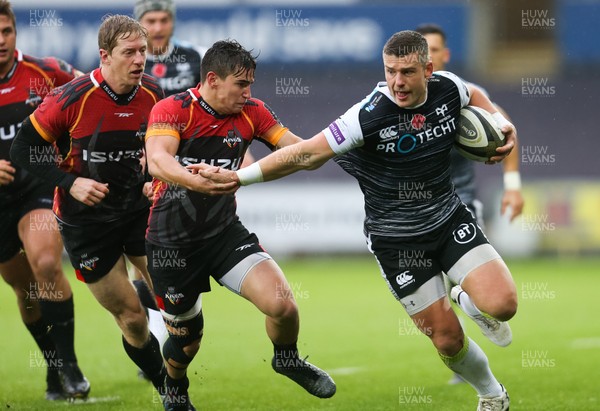 091119 - Ospreys v Southern Kings, Guinness PRO14 - Scott Williams of Ospreys is tackled by Josh Allderman of Southern Kings