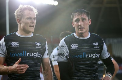 080918 - Ospreys v Toyota Cheetahs - Guinness PRO14 - Aled Davies and Sam Davies of Ospreys