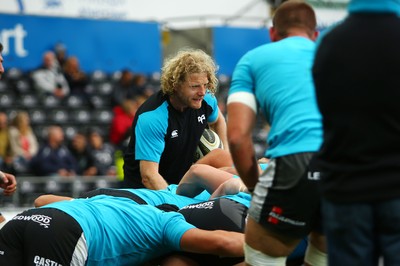 080918 - Ospreys v Edinburgh - GuinnessPro14 - Forwards coach of Ospreys Duncan Jones