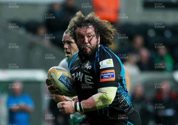 310312 Ospreys v Treviso - RaboDirect PRO 12 -Ospreys' Adam Jones looks for support