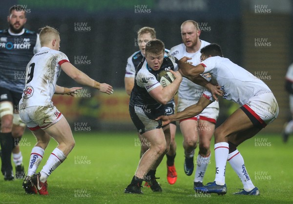 150220 - Ospreys v Ulster Rugby, Guinness PRO14 - Kieran Williams of Ospreys charges forward