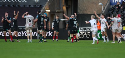 180224 - Ospreys v Ulster, United Rugby Championship - Ospreys celebrate the last gasp win on the final whistle