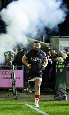 280226 - Ospreys v Ulster Rugby, United Rugby Championship - Gareth Thomas of Ospreys leads the team out on his 150th cap