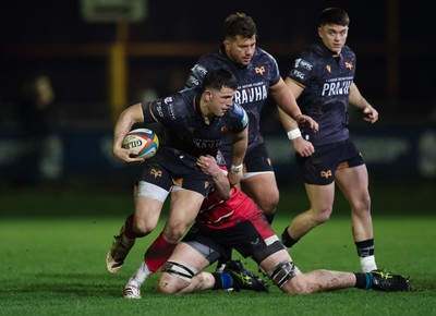 280226 - Ospreys v Ulster Rugby, United Rugby Championship - Owen Watkin of Ospreys looks to attack