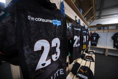 280226 - Ospreys v Ulster - United Rugby Championship - The Ospreys dressing room ahead of the match