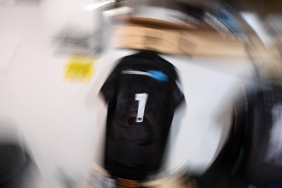 280226 - Ospreys v Ulster - United Rugby Championship - Gareth Thomas’s Jersey in the dressing room for his 150th cap ahead of the match