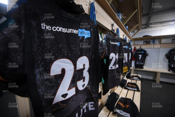 280226 - Ospreys v Ulster - United Rugby Championship - The Ospreys dressing room ahead of the match