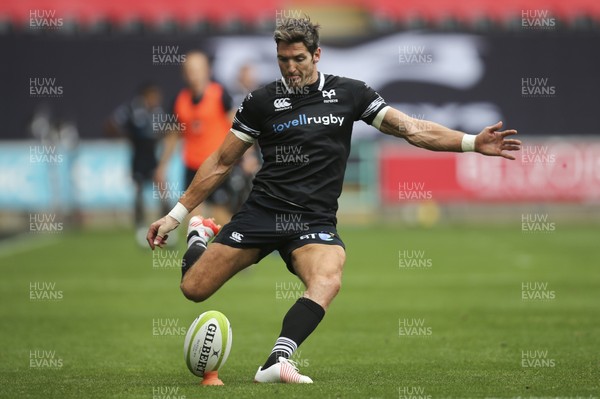 020917 - Ospreys v Zebre, Guinness PRO14 - James Hook of Ospreys lines up a kick at goal