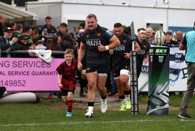 111025 - Ospreys v Zebre Parma - United Rugby Championship - Dewi Lake of Ospreys with mascot