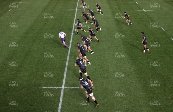 111025 - Ospreys v Zebre Parma - United Rugby Championship - Dan Edwards of Ospreys kicks off