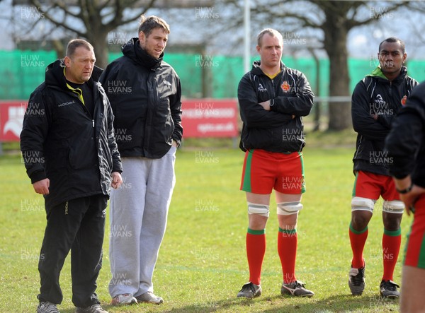 130313 - Ospreys Coach Welsh Guards Rugby Team as Part of Ryan Jones Testimonial Season -Jonathan Humphreys and Ryan Jones coach the Welsh Guards