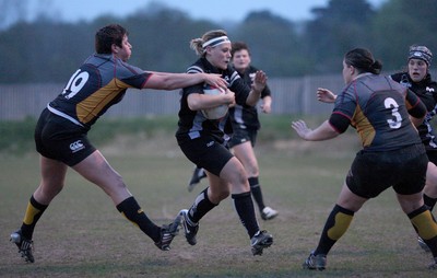 28.04.10 - Ospreys Women v Dragons Women -  Ospreys Alex Stokes is tackled just short of the line 