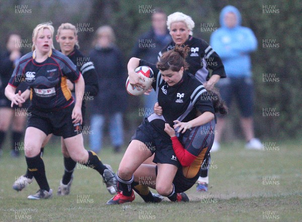 28.04.10 - Ospreys Women v Dragons Women -  Ospreys Jessica Smith is tackled 