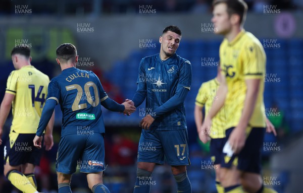 210723 - Oxford United v Swansea City, Pre-season Friendly - Joel Piroe of Swansea City reacts after missing a chance to score