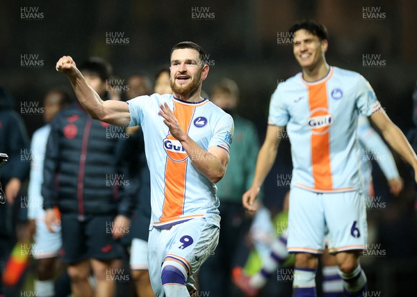 291225 - Oxford United v Swansea City - SkyBet Championship - Zan Vipotnik of Swansea City celebrates with fans at full time