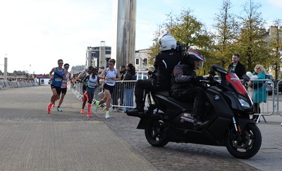 051025 - Oysho Cardiff Half Marathon - Runners make their way through Cardiff Bay as they take part in the Oysho Cardiff Half Marathon