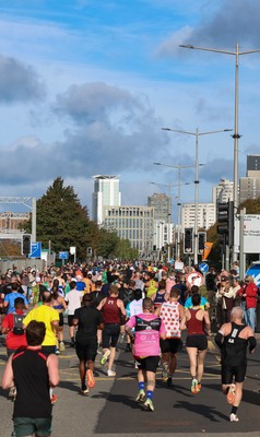 051025 - Oysho Cardiff Half Marathon - Runners make their way through Cardiff Bay as they take part in the Oysho Cardiff Half Marathon