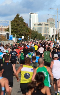 051025 - Oysho Cardiff Half Marathon - Runners make their way through Cardiff Bay as they take part in the Oysho Cardiff Half Marathon