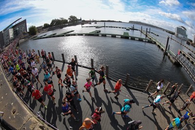 051025 - Oysho Cardiff Half Marathon - Runners make their way through Cardiff Bay as they take part in the Oysho Cardiff Half Marathon