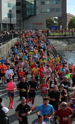 051025 - Oysho Cardiff Half Marathon - Runners make their way through Cardiff Bay as they take part in the Oysho Cardiff Half Marathon