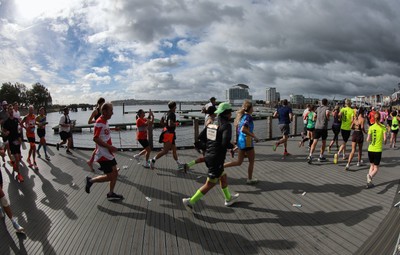 051025 - Oysho Cardiff Half Marathon - Runners make their way through Cardiff Bay as they take part in the Oysho Cardiff Half Marathon