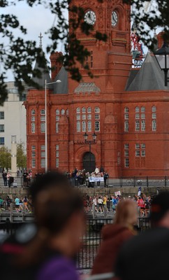 051025 - Oysho Cardiff Half Marathon - Runners make their way through Cardiff Bay as they take part in the Oysho Cardiff Half Marathon