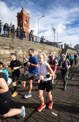 051025 - Oysho Cardiff Half Marathon - Runners make their way through Cardiff Bay as they take part in the Oysho Cardiff Half Marathon