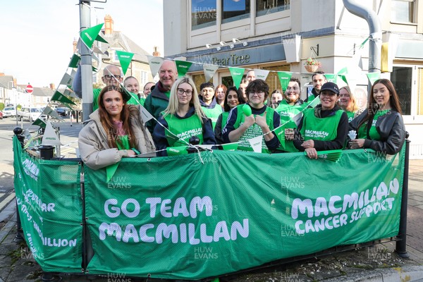 051025 - Oysho Cardiff Half Marathon - Charity group McMillan Cancer support teams set up on Albany Road before for the race