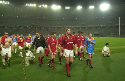 130601 - Pacific Barbarians v Wales -Wales players leave the field after the game
