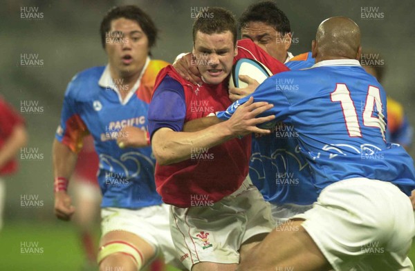 130601 - Pacific Barbarians v Wales -Mark Jones is caught by Graeme Bachop and Simana Mafileo