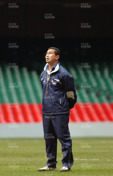 10.11.06 - Pacific Islanders Training - Coach, Pat Lam looks around the Millennium Stadium during training 