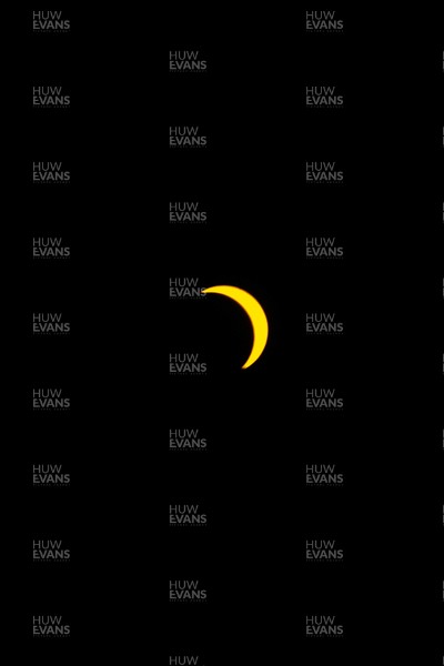 120826 - Solar Eclipse 2026 - Picture shows the Partial Solar Eclipse taking place in Wales