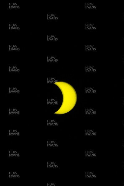 120826 - Solar Eclipse 2026 - Picture shows the Partial Solar Eclipse taking place in Wales